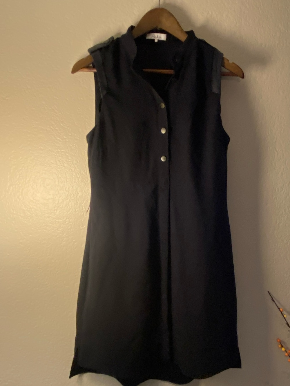 Parker New York Sleeveless Utility Shirt Dress Black Size S NWOT